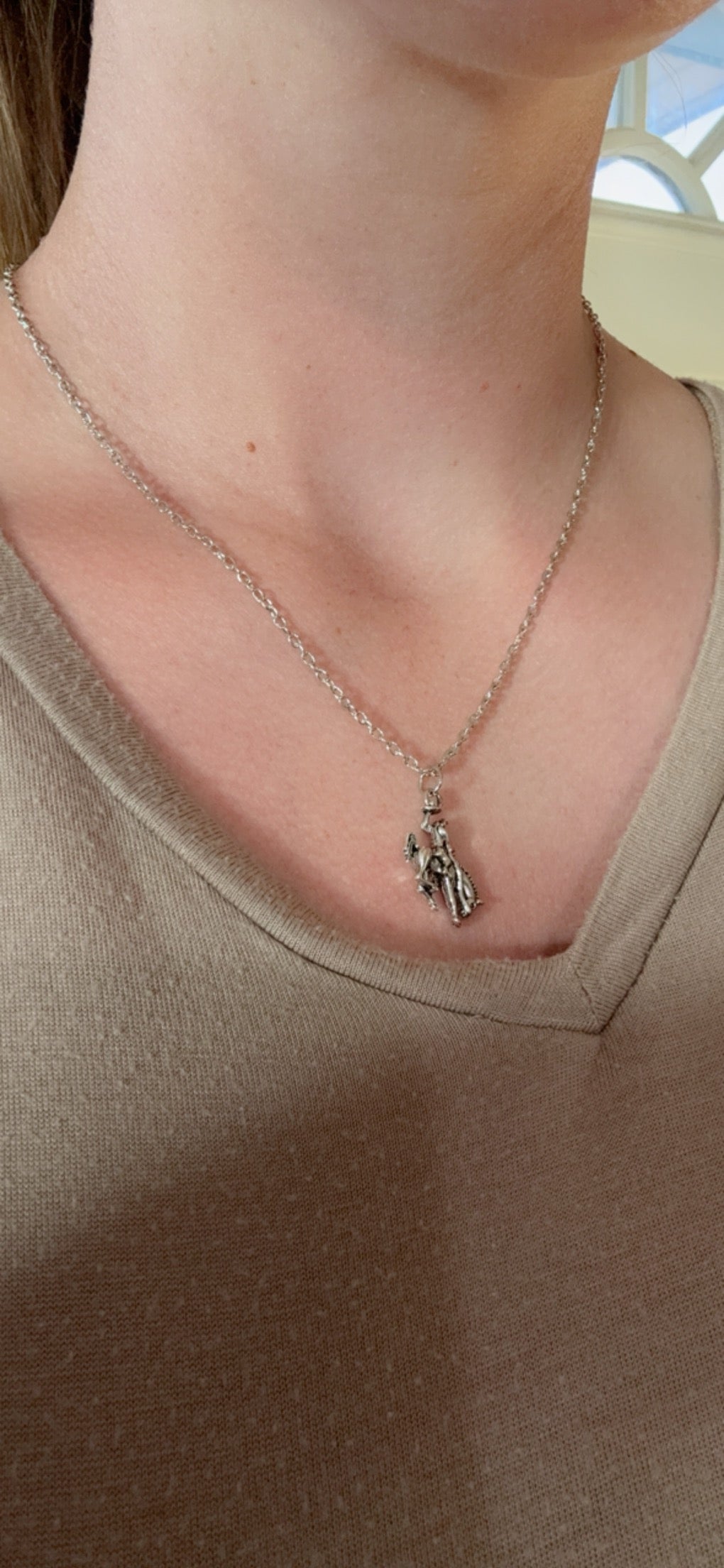 Buckin Bronc Charm Necklace