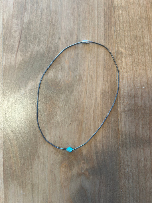 14’’ sterling silver and turquoise necklace