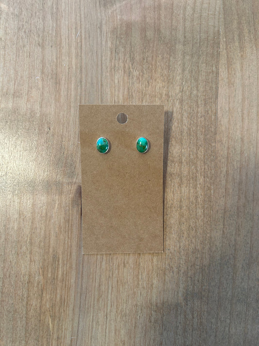 Turquoise and sterling silver studs