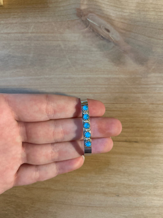 Turquoise and silver baby cuff