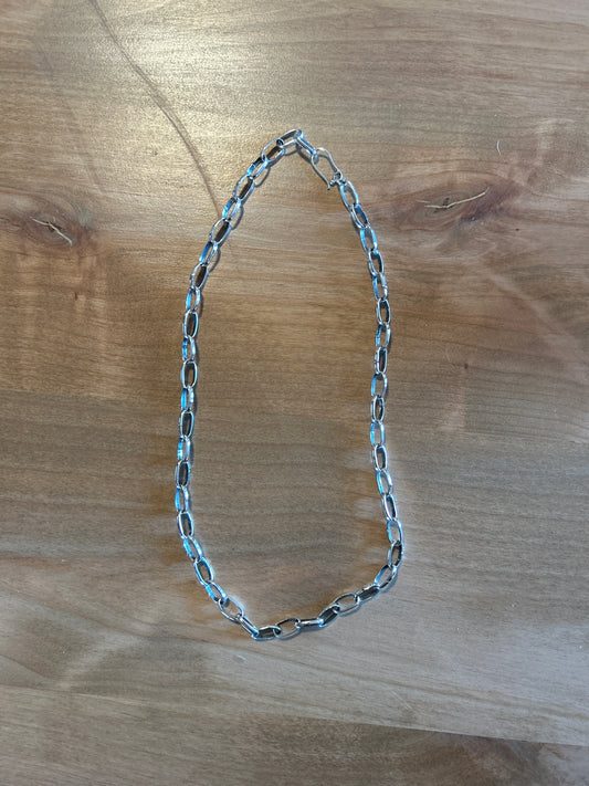 22’’ Handmade sterling silver paper clip chain