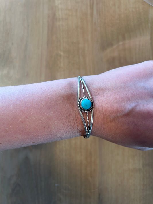 Turquoise and sterling silver cuff