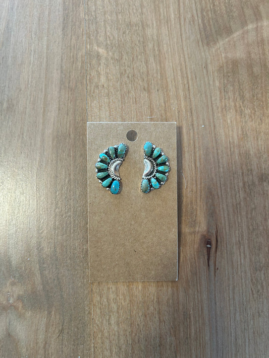 Turquoise cluster earrings