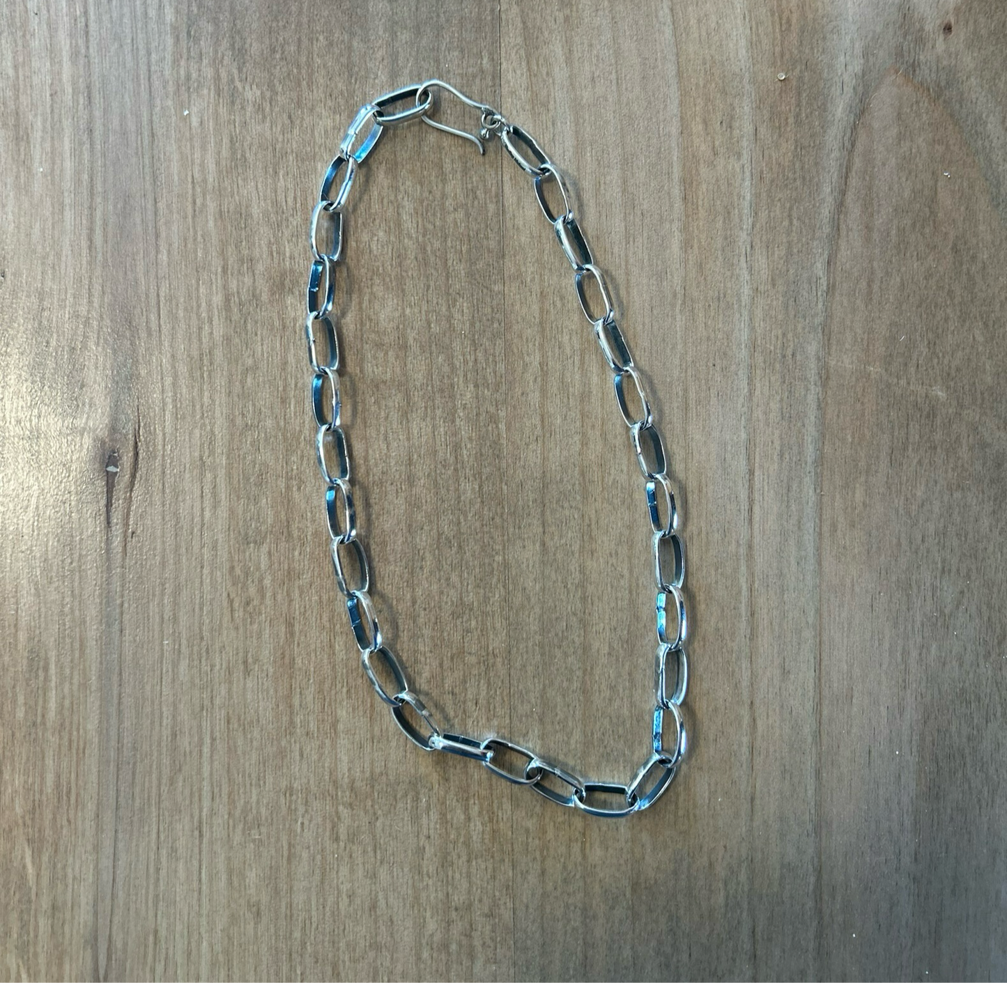 14’’ handmade sterling silver paper clip chain