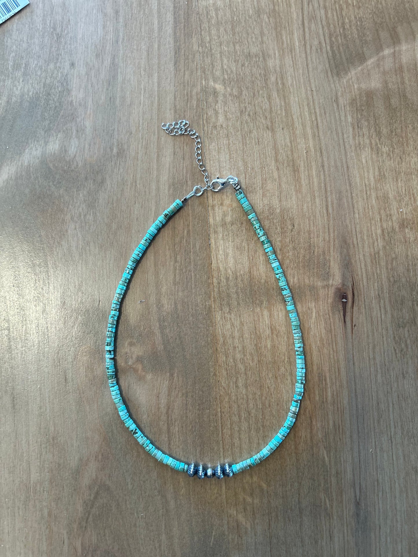 Turquoise heishi with Navajo pearls necklace