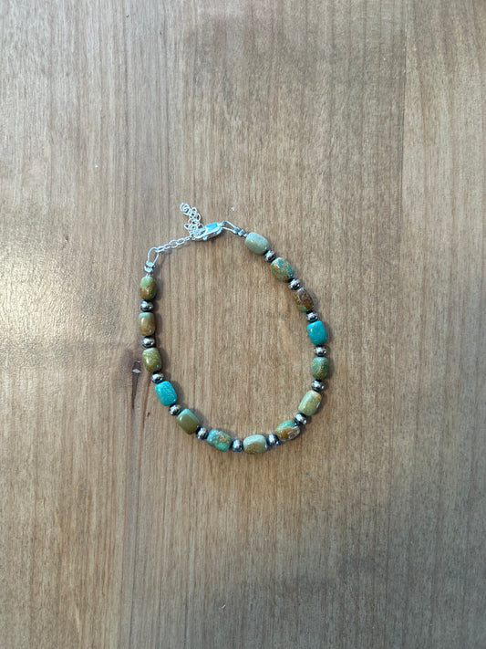 Polish turquoise and Navajo pearl bracelet