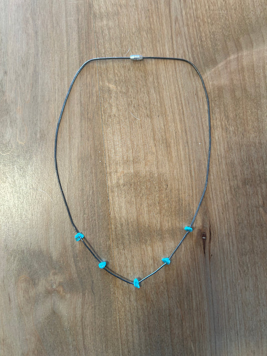 18’’ sterling silver and turquoise necklace